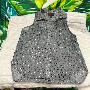 Fenn Wright Mason S Spotted Grey Sheer Animal Print Teacher Work Spring Top